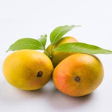 Fresh organic alphanso mango medium displayed on a natural surface, clean and ready to use.