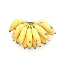 Fresh organic elaichi banana displayed on a natural surface, clean and ready to use.